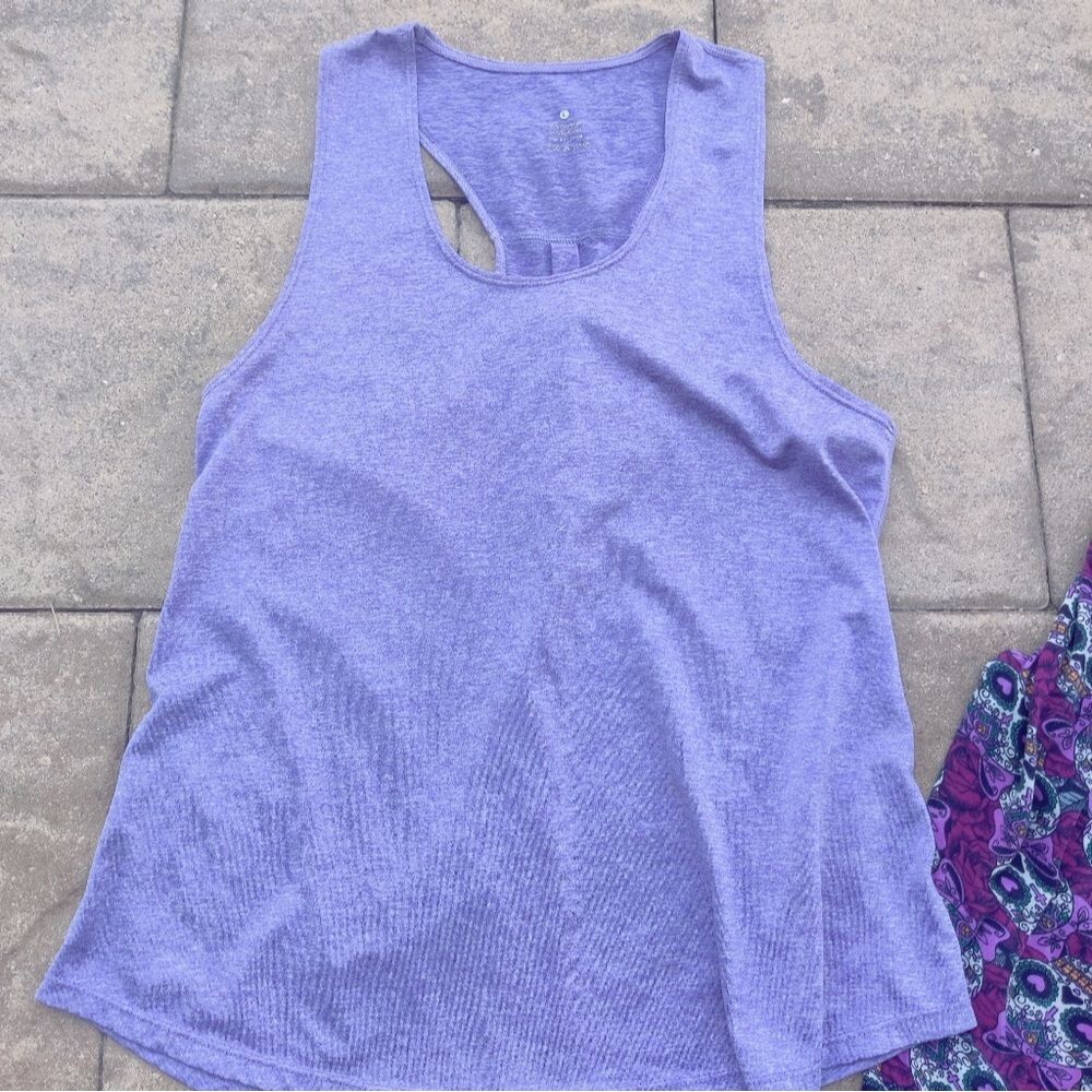 Purple Tank Top and Patterned Leggings Set - Picture 2 of 12